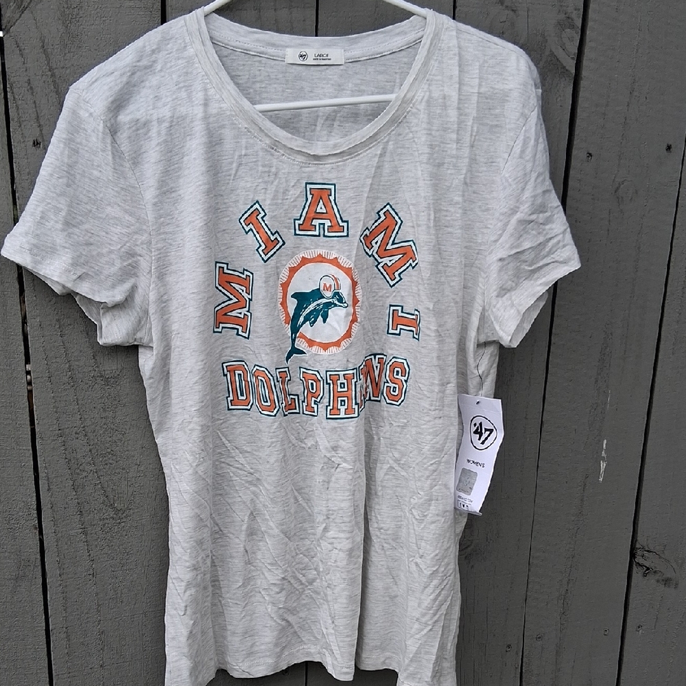 47 Brand Light Gray T-Shirt MIAMI DOLPHINS